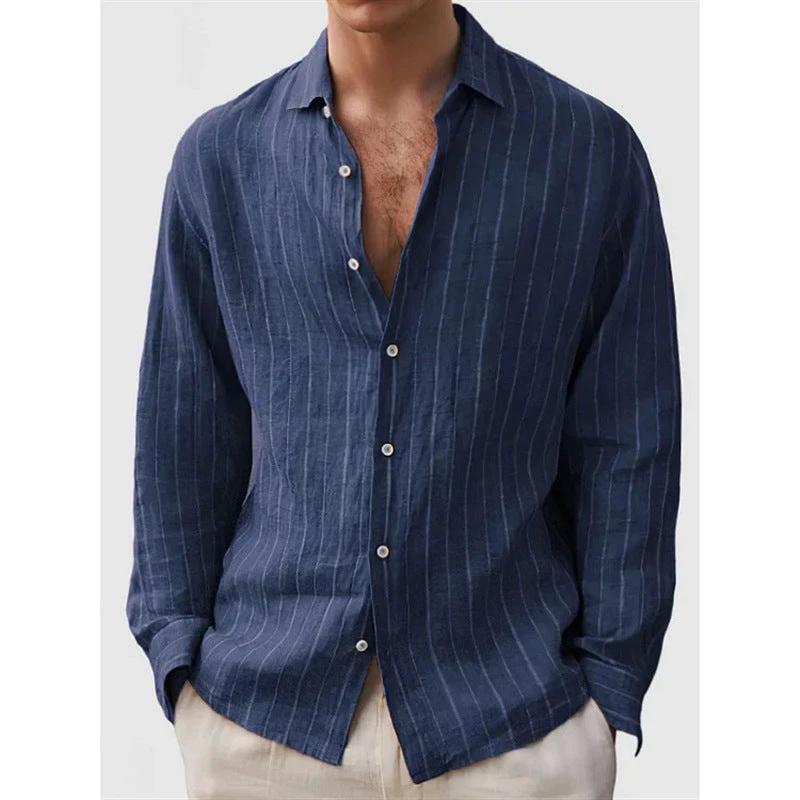 Long Sleeve Men's Shirt Striped Print by GJG Denim