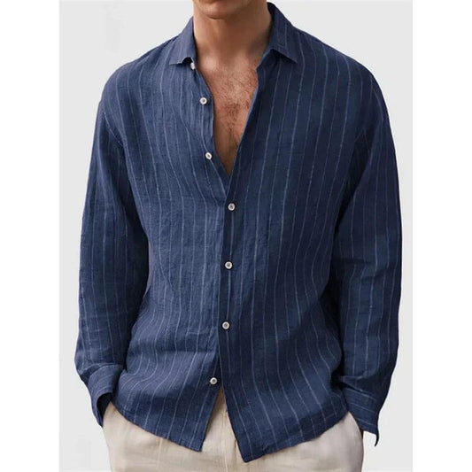 Long Sleeve Men's Shirt Striped Print by GJG Denim