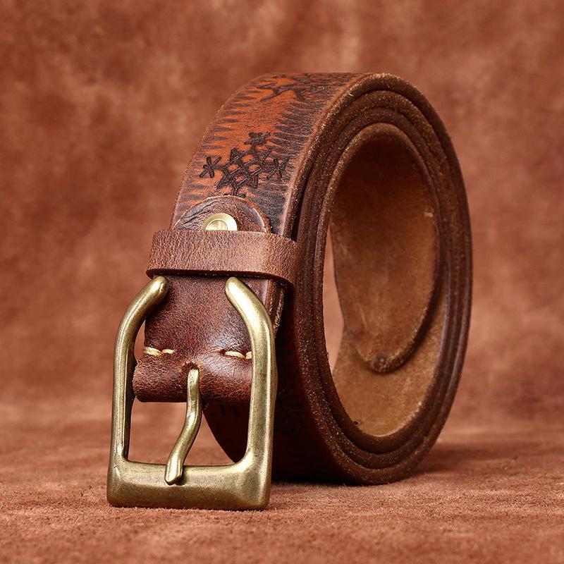 Men's Retro Trend Carved All-matching Belts by GJG Denim