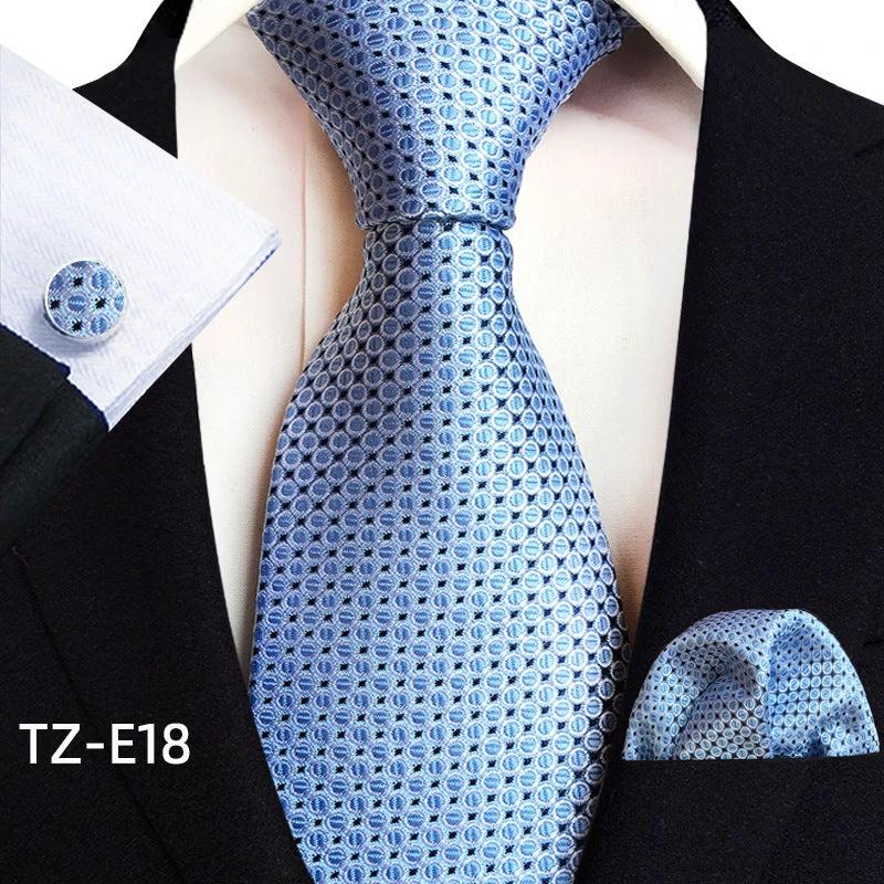 Men's Paisley Tie Square Scarf Pocket Square Cufflinks Three-piece Set by GJG Denim