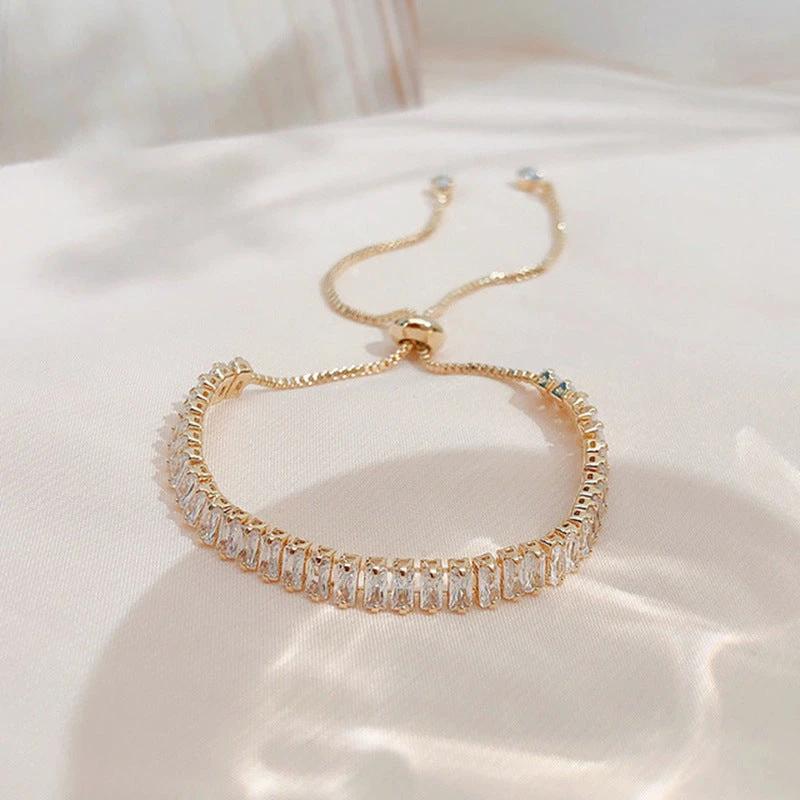 Rhinestone Bracelet Ins Fashion Shiny Adjustable Bracelet Women Jewelry by GJG Denim