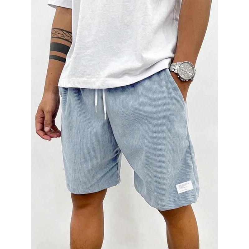 Fashion Personality Solid Color Flip Men's Shorts by GJG Denim