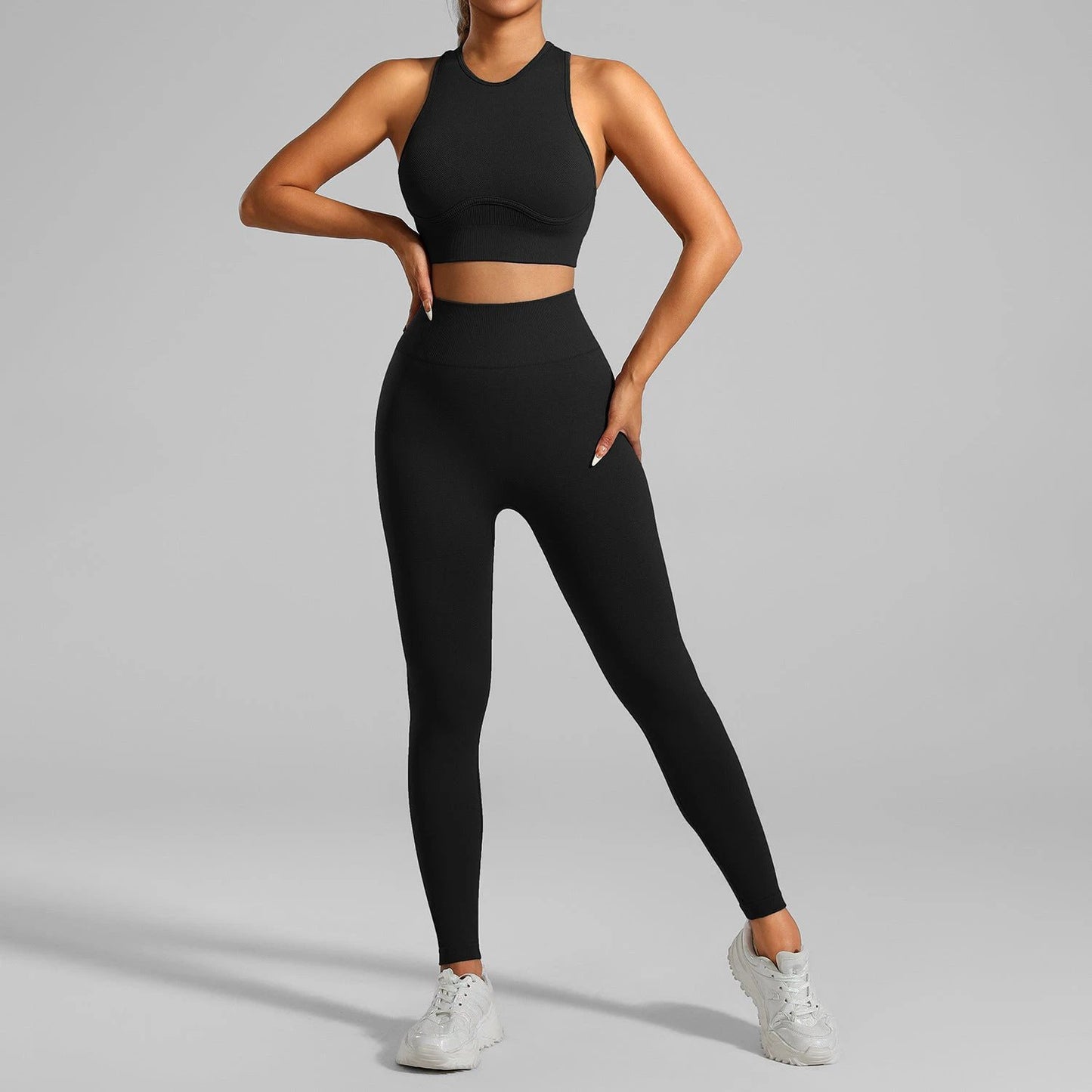 High-strength Running Tight Seamless Yoga Clothes Suit by GJG Denim