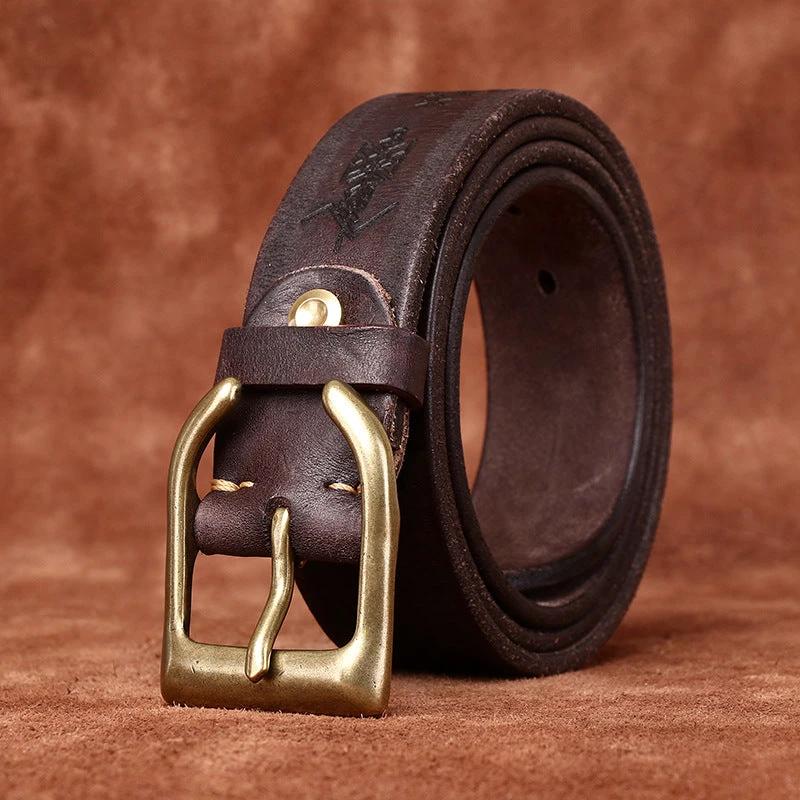 Men's Retro Trend Carved All-matching Belts by GJG Denim