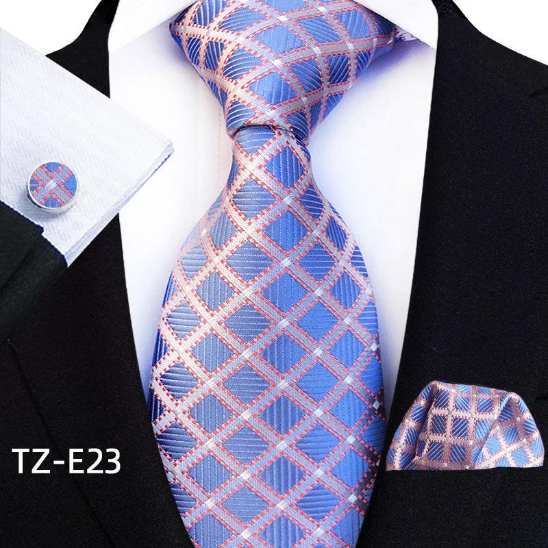 Men's Paisley Tie Square Scarf Pocket Square Cufflinks Three-piece Set by GJG Denim
