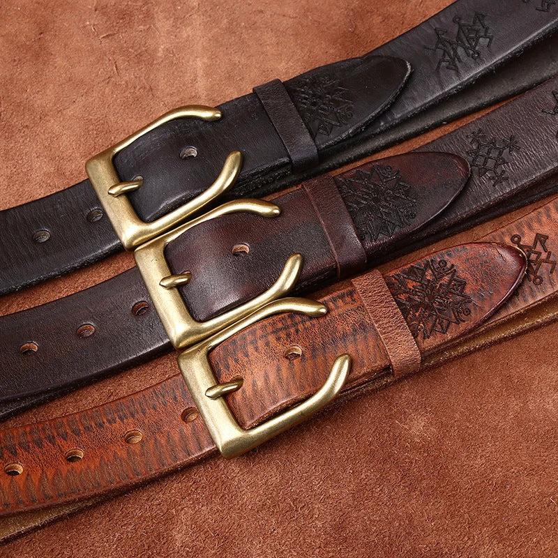 Men's Retro Trend Carved All-matching Belts by GJG Denim