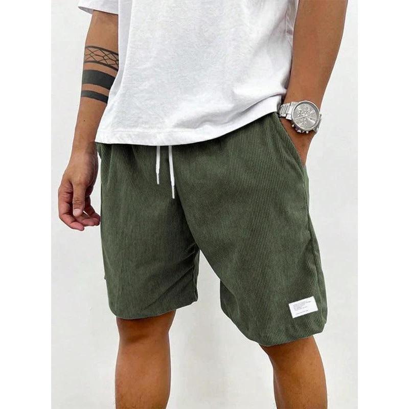 Fashion Personality Solid Color Flip Men's Shorts by GJG Denim