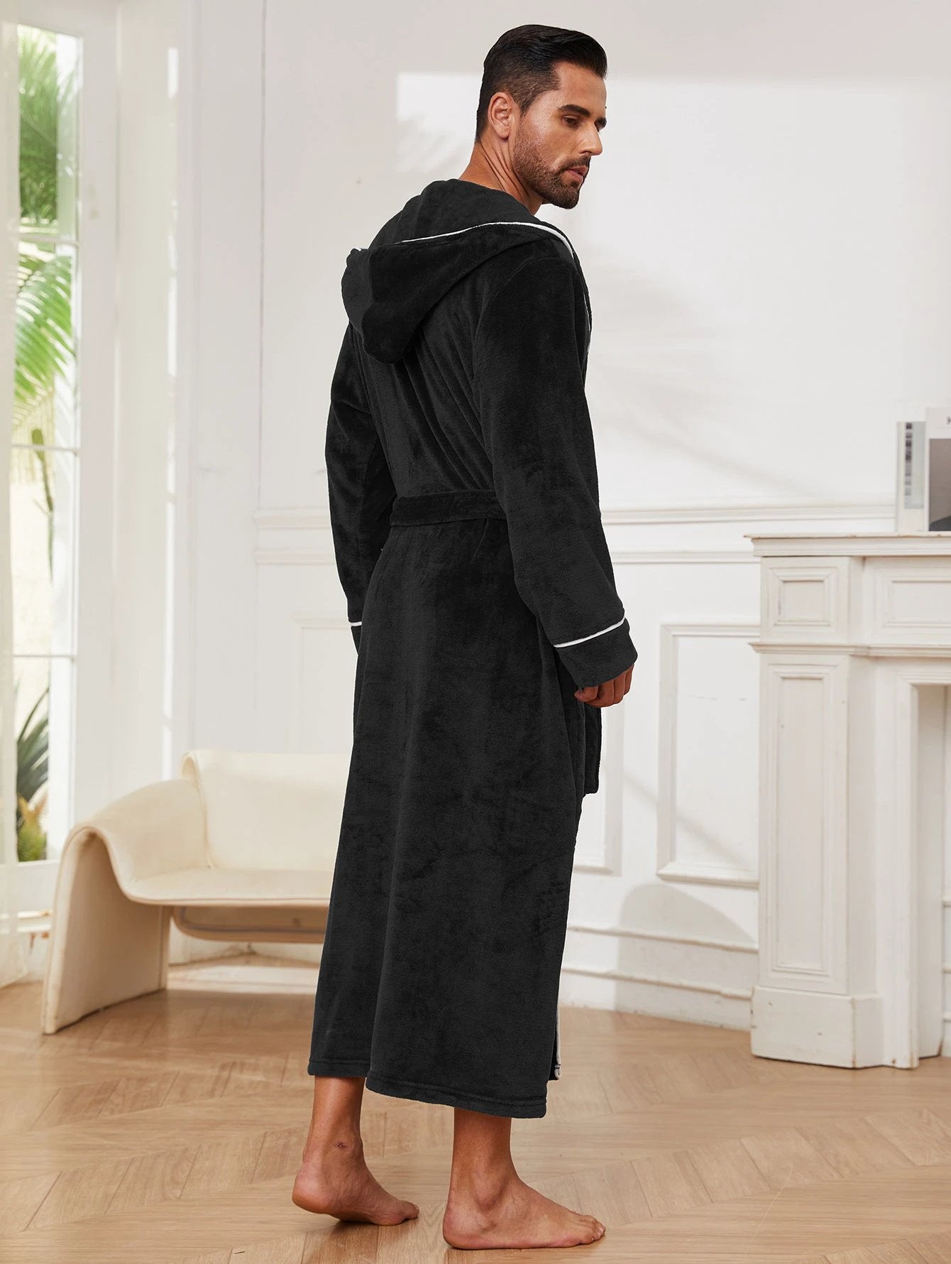 Fashion Men's Flannel Bathrobe Pajamas Women by GJG Denim