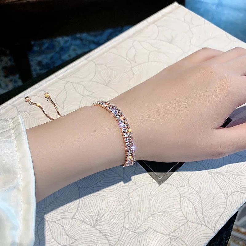 Rhinestone Bracelet Ins Fashion Shiny Adjustable Bracelet Women Jewelry by GJG Denim