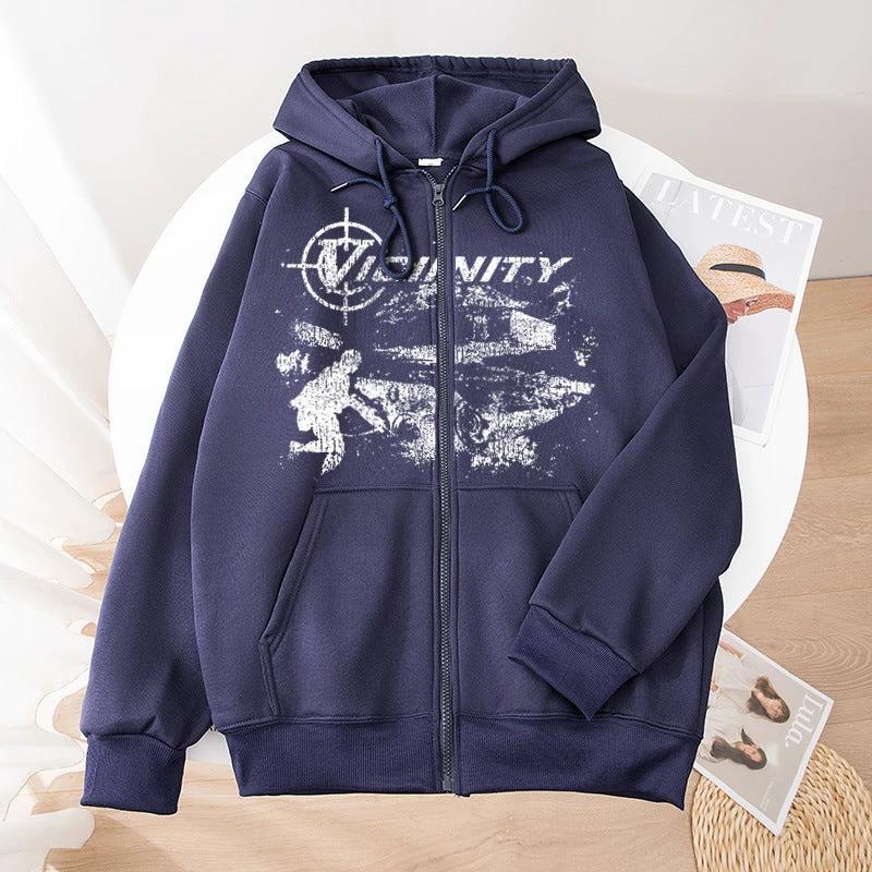 printed Zip-up by GJG Denim