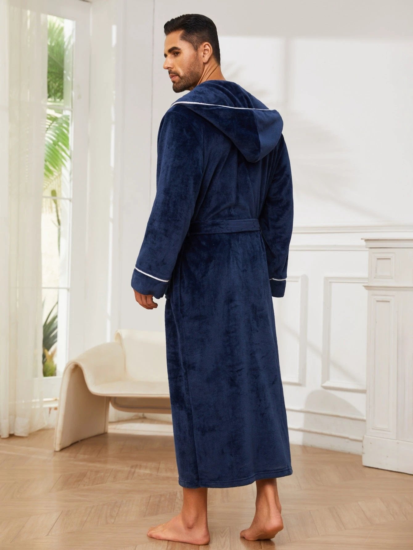 Fashion Men's Flannel Bathrobe Pajamas Women by GJG Denim