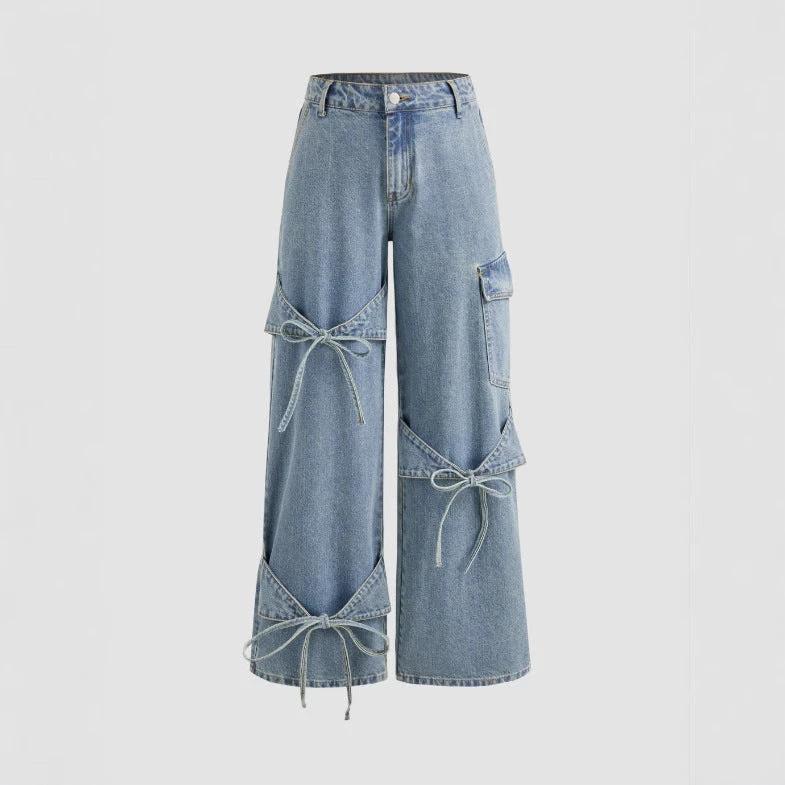 Women's Fashionable Wide Leg Pants Loose Trousers by GJG Denim