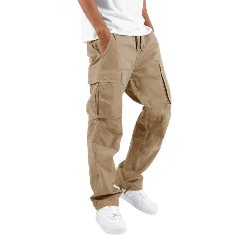 Trade Drawstring Multi-pocket Casual Trousers by GJG Denim