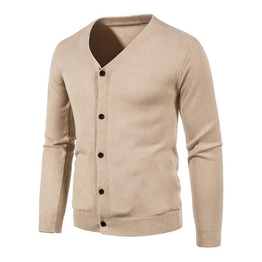 Men's V-neck Knitwear Cardigan Sweater by GJG Denim