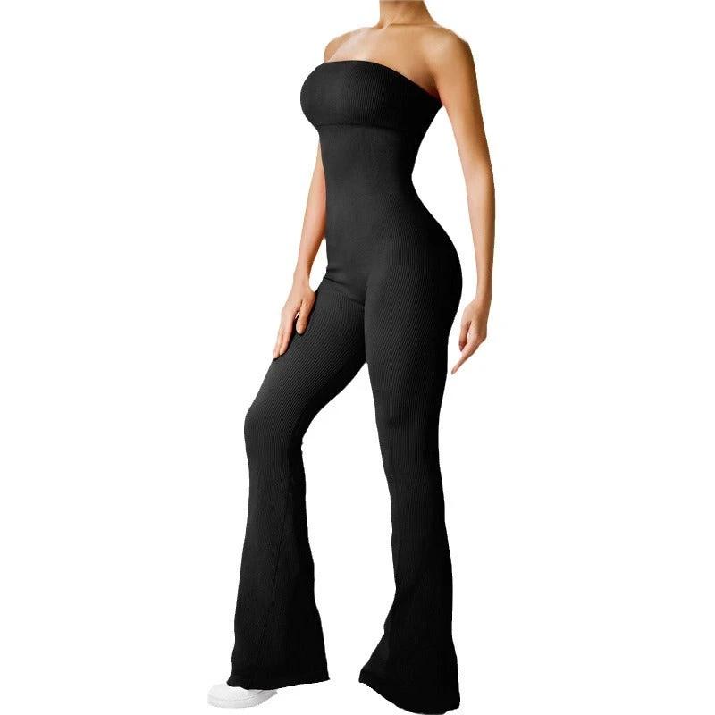 Fitness Peach Hip Training Sports Yoga Bell-bottom Pants Trousers by GJG Denim