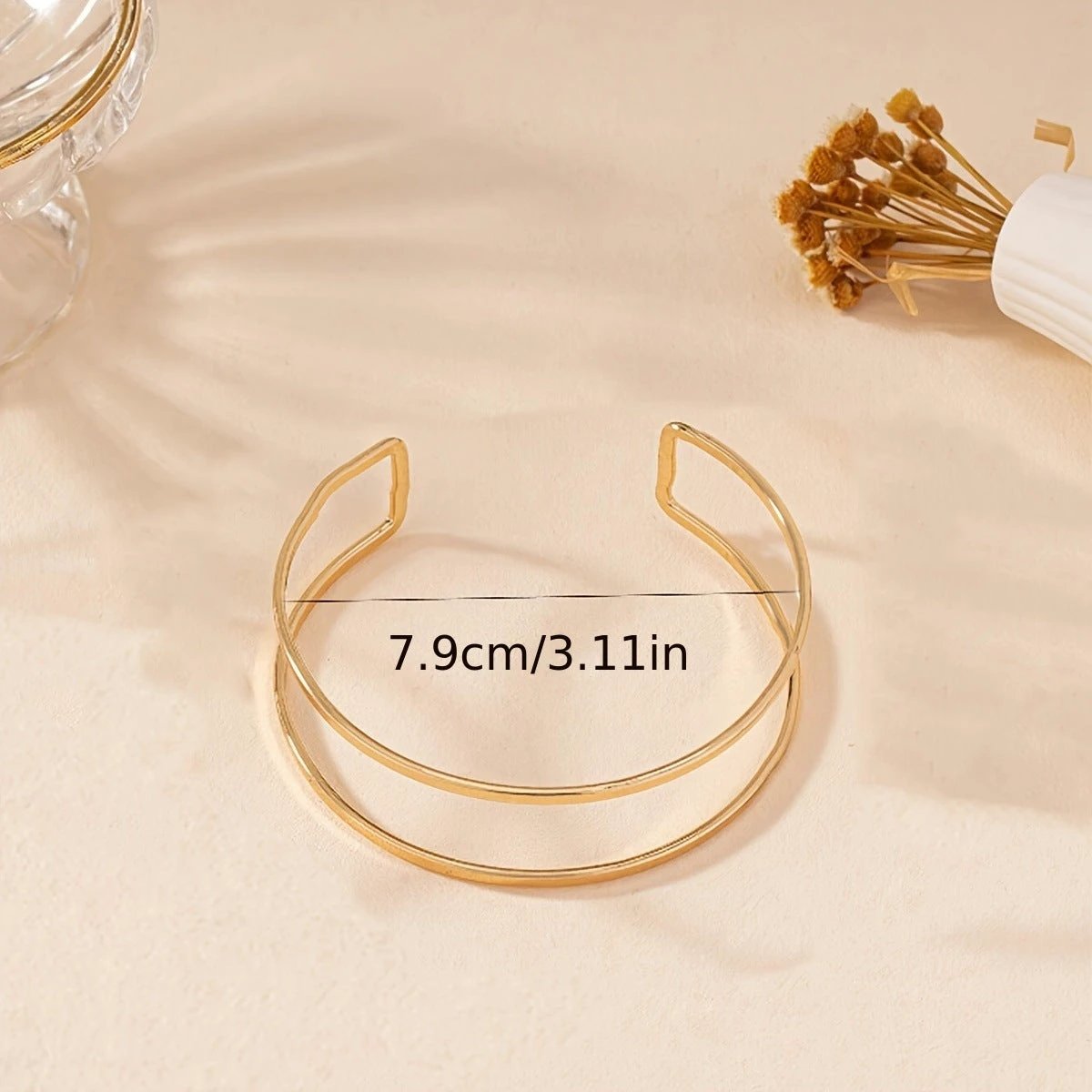 Double-layer Hollow Gold Bangle Bracelet Ladies by GJG Denim