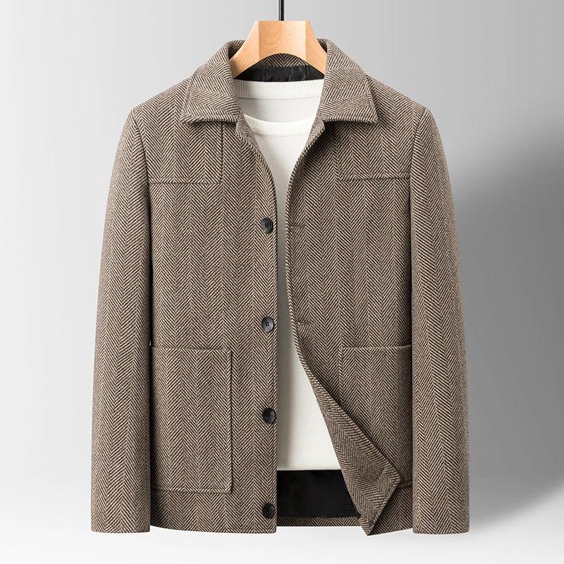 Men's Slim Lapel Wool Jacket by GJG Denim