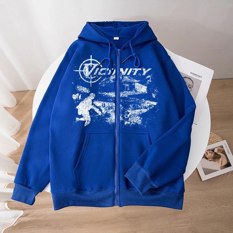 printed Zip-up by GJG Denim