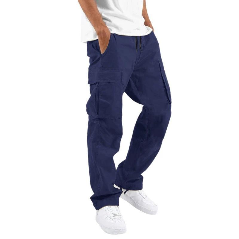 Trade Drawstring Multi-pocket Casual Trousers by GJG Denim