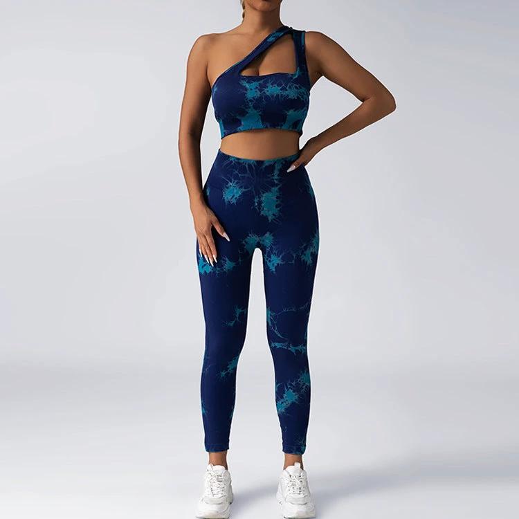 Seamless Knitted Tie-dye Yoga Suit Women by GJG Denim