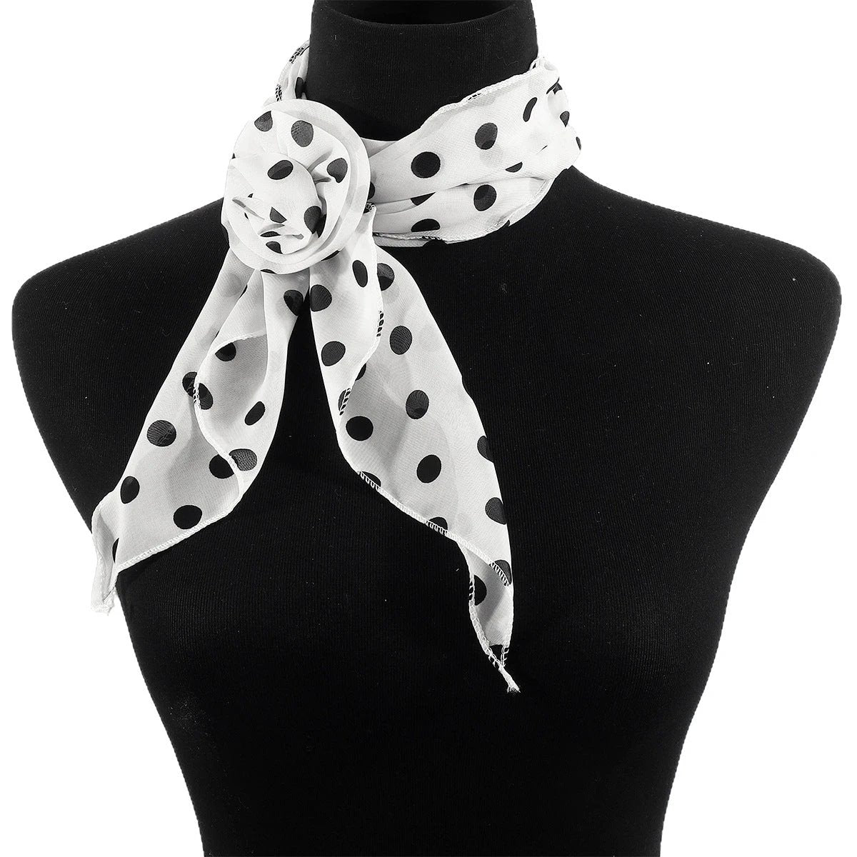 Silk Scarf Strip High-grade Leopard Print Polka Dot Rose by GJG Denim