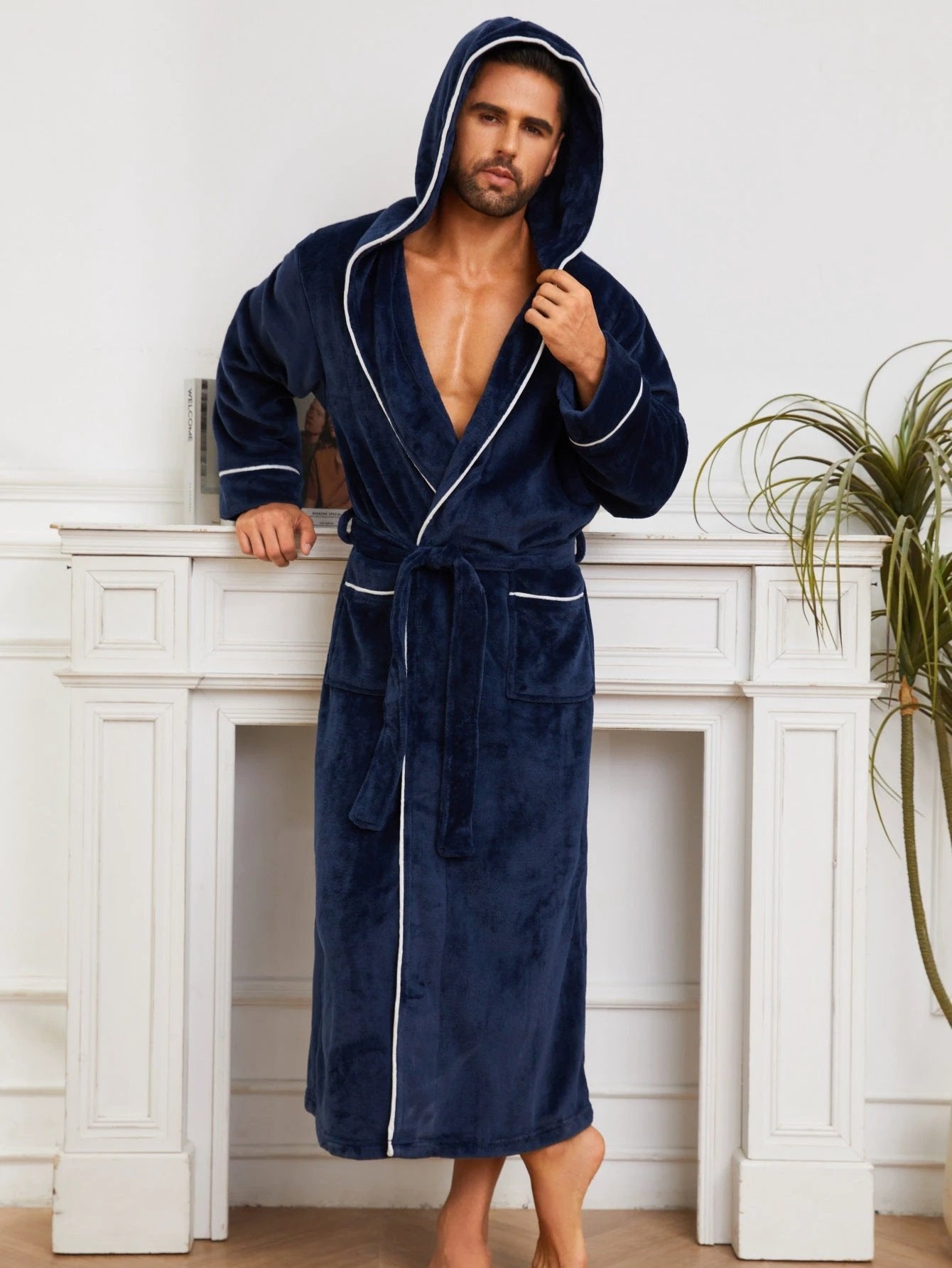 Fashion Men's Flannel Bathrobe Pajamas Women by GJG Denim