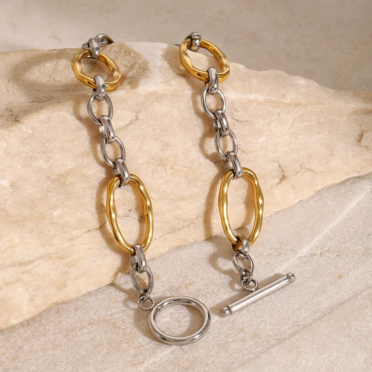 European And American Stainless Steel Color Matching Bracelet High Sense Style by GJG Denim