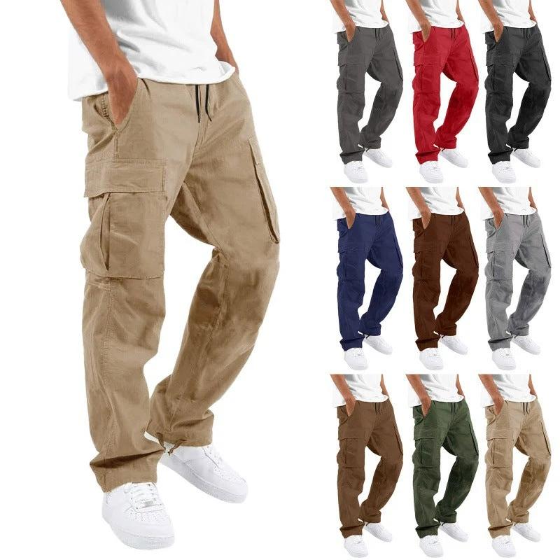 Trade Drawstring Multi-pocket Casual Trousers by GJG Denim