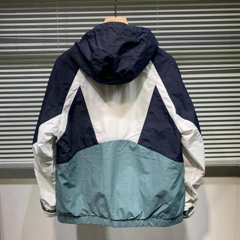Men's Stitching Color Matching Thin Jacket by GJG Denim