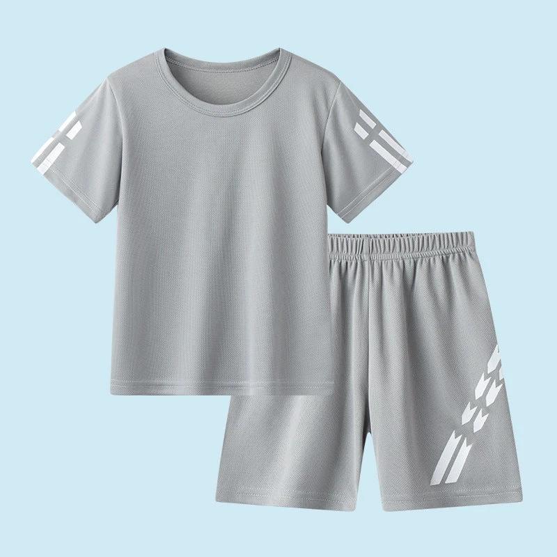 Children's Short Sleeve Quick Drying Clothes Suit Outdoor Breathable Sportswear by GJG Denim