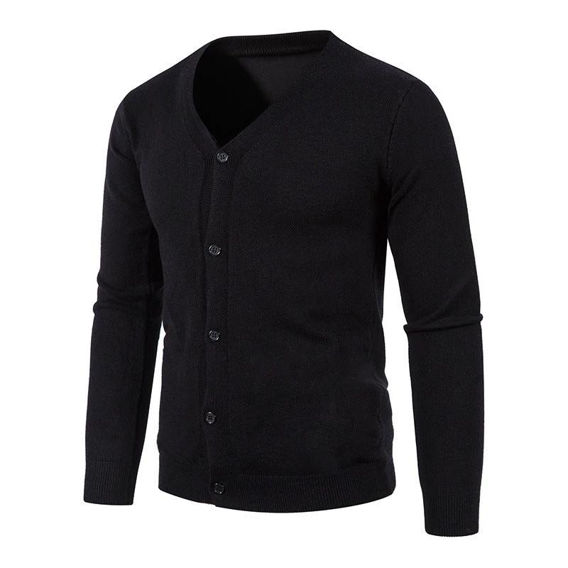 Men's V-neck Knitwear Cardigan Sweater by GJG Denim