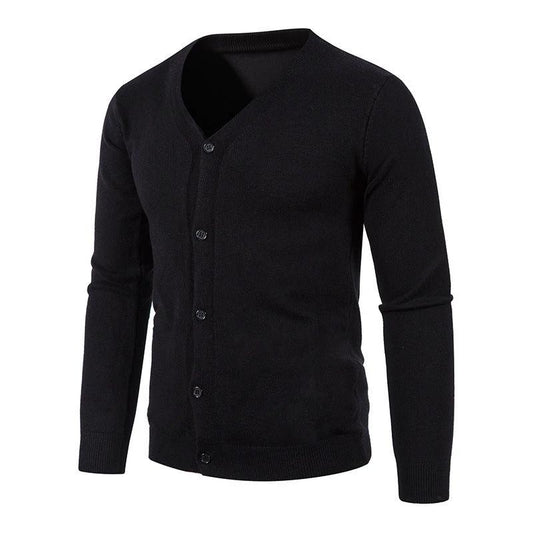 Men's V-neck Knitwear Cardigan Sweater by GJG Denim