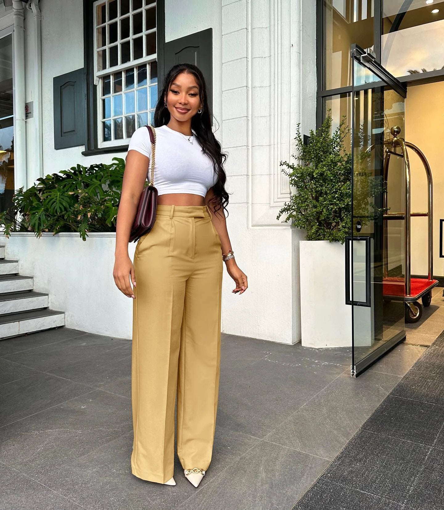 Women's High Waist Straight-leg Wide-leg Pants by GJG Denim