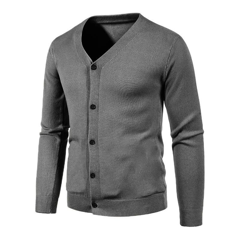 Men's V-neck Knitwear Cardigan Sweater by GJG Denim