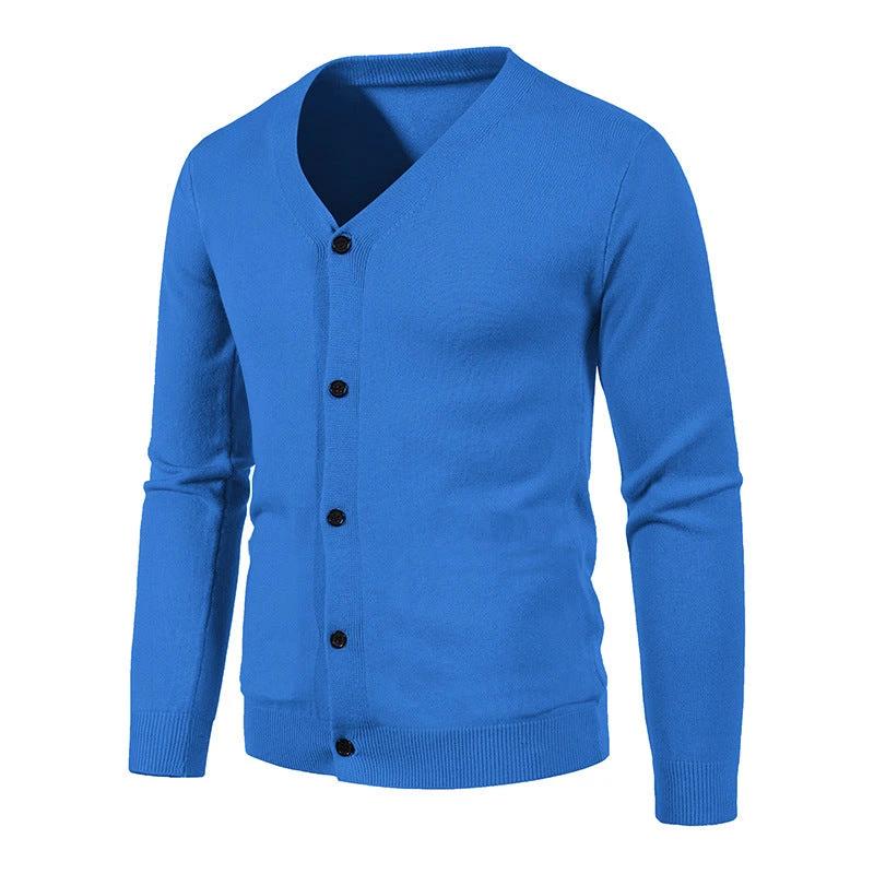 Men's V-neck Knitwear Cardigan Sweater by GJG Denim