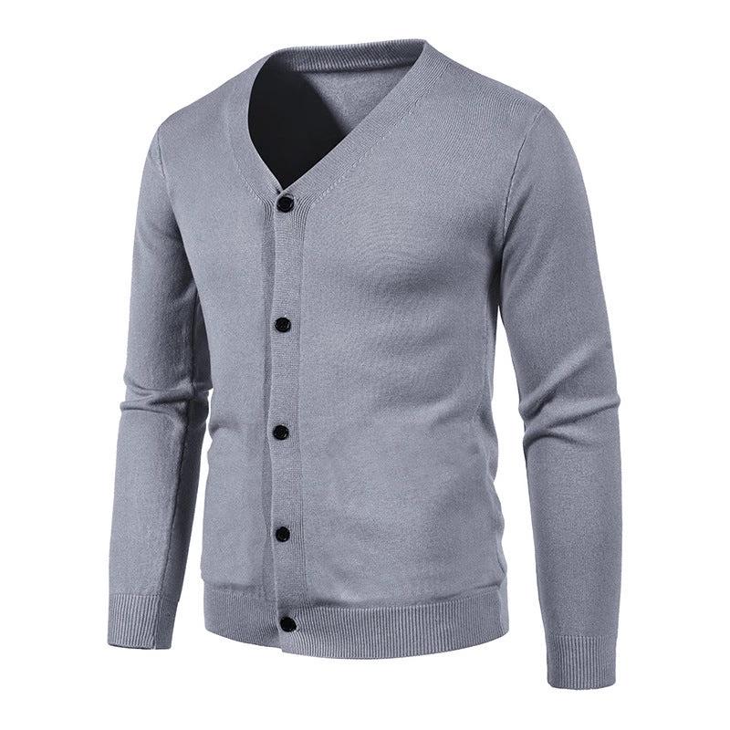 Men's V-neck Knitwear Cardigan Sweater by GJG Denim
