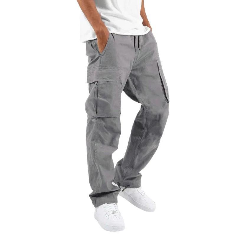 Trade Drawstring Multi-pocket Casual Trousers by GJG Denim