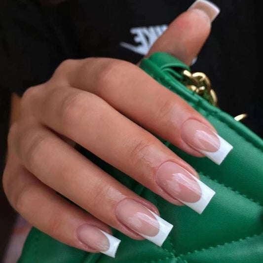 Simple French Tip Nails by GJG Denim