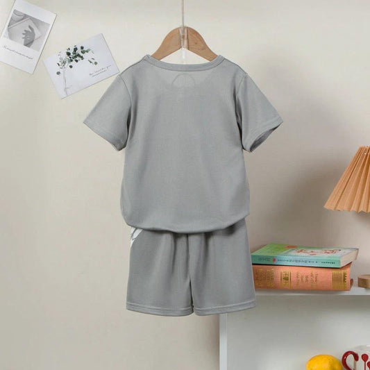 Children's Short Sleeve Quick Drying Clothes Suit Outdoor Breathable Sportswear by GJG Denim