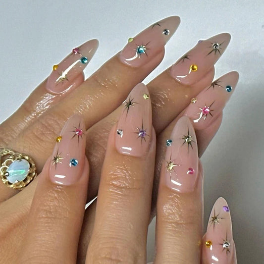 Women's Fashion Drop Shape Press-on Fingernail by GJG Denim