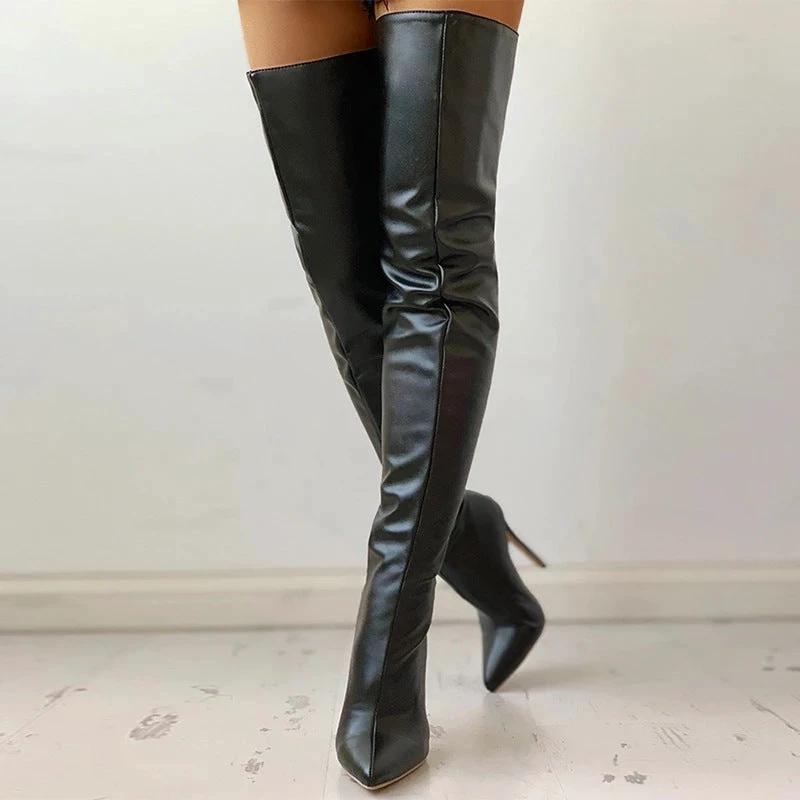 Personality Below The Knee Plus Size Women's Boots by GJG Denim