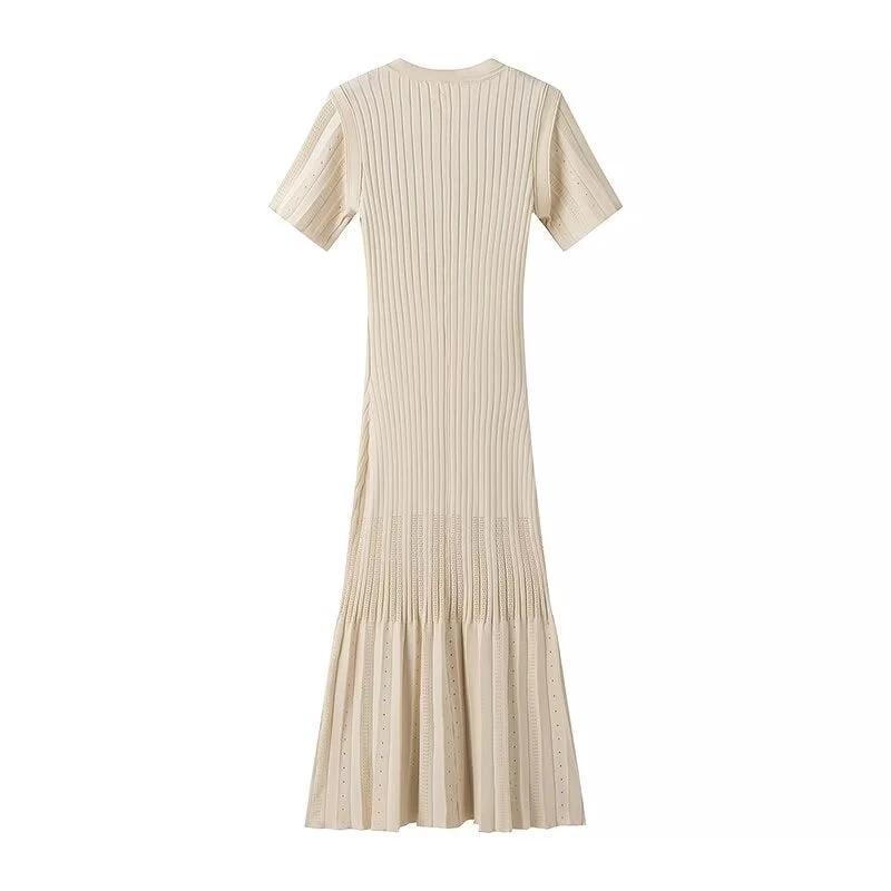 Women's Clothing Fashionable Knitted Single Row Dress by GJG Denim