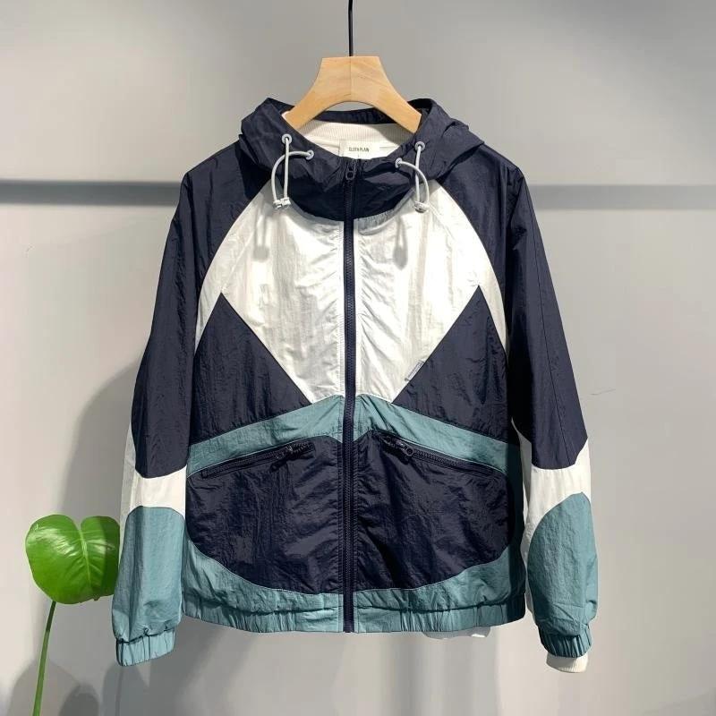 Men's Stitching Color Matching Thin Jacket by GJG Denim