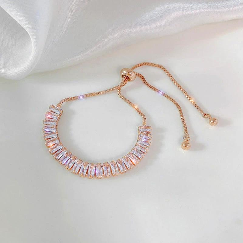 Rhinestone Bracelet Ins Fashion Shiny Adjustable Bracelet Women Jewelry by GJG Denim