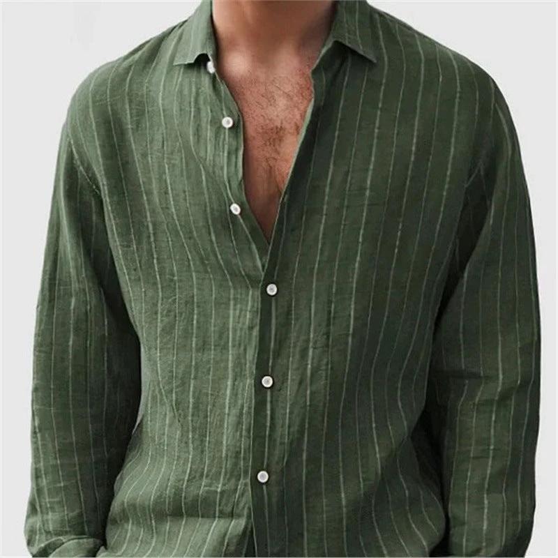Long Sleeve Men's Shirt Striped Print by GJG Denim