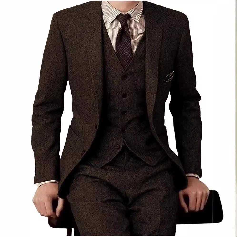 Men's Three-piece Wool Suit by GJG Denim