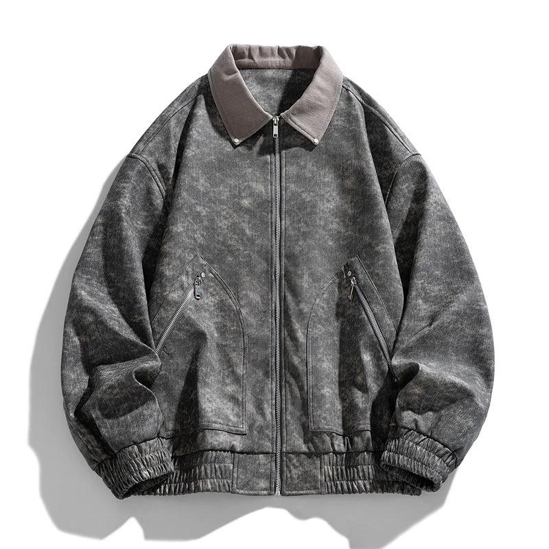 Men's Retro PU Leather Jacket by GJG Denim