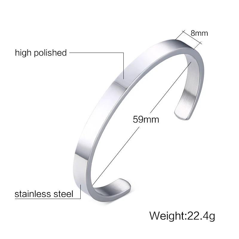 Stainless Steel Glossy Bracelet With Drill by GJG Denim