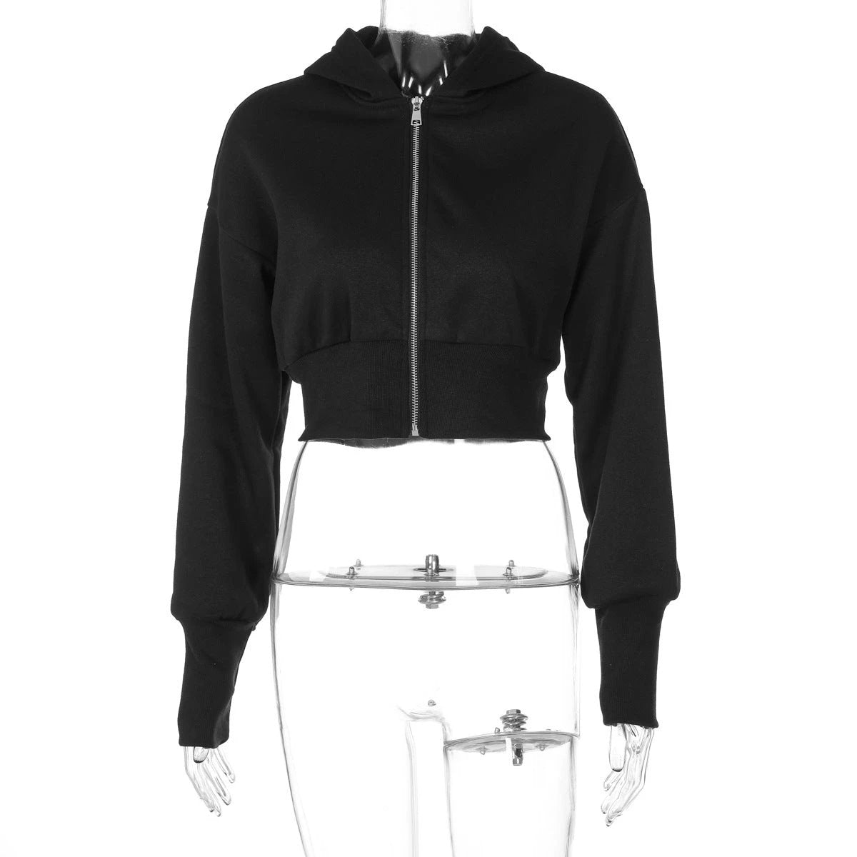 Women's Fashion Cardigan Zipper Hooded Long Sleeve by GJG Denim
