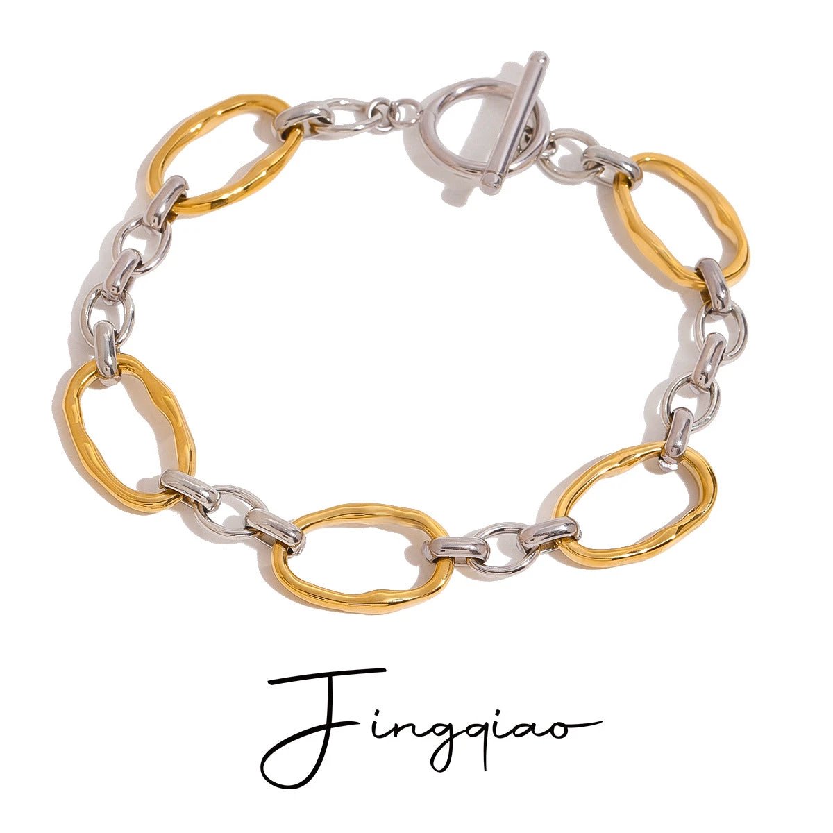 European And American Stainless Steel Color Matching Bracelet High Sense Style by GJG Denim